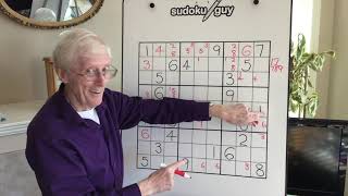 Sudoku Tutorial 62 How to spot an X wing using rows and then knowing what to do [upl. by Otrebtuc]