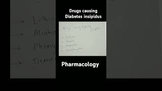 Pharmacology Drugs causing Diabetes insipidus neet next mci fmge mbbs neetpg neet2024 100 [upl. by Htebsle345]