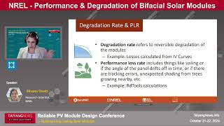 Silvana Ovaitt US NREL Performance amp Degradation of Bifacial Solar Modules [upl. by Arratal294]