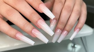 Nude amp White Ombré  GelX Nails [upl. by Christi119]