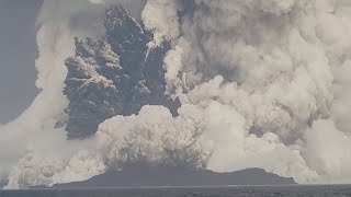 Underwater Volcano Erupts Off Tonga [upl. by Ellette840]