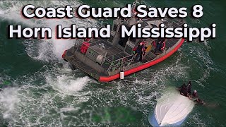 Coast Guard Rescued 8 people From Overturned Boat Mississippi [upl. by Annawal]