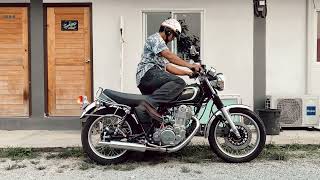 Sr400 Fi Dark Grayish Leaf Green Metallic 2021 HardRide Chopper Run [upl. by Jamila224]