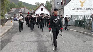 The Band of the Brigade of Gurkhas marching to the 2022 Braemar Gathering in Scotland [upl. by Evadne]