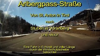 ArlberpassStraße  Tirol  Vorarlberg – KomplettEchtzeit – Durch die Windschutzscheibe – März 2016 [upl. by Areic]