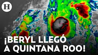 Primeras imágenes del huracán Beryl en Quintana Roo Confirman su aumento a categoría 3 [upl. by Pendergast]