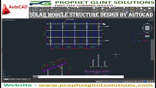 Solar Module Structure Design by AutoCAD  AUTOCAD  Solar Structure  Solar project Structure [upl. by Lairret]