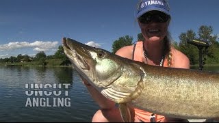 Sightfishing a big Musky on a Jerkbait  Uncut Angling [upl. by Pedersen]