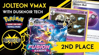 2nd Place Jolteon VMAX Deck With Dusknoir Tech is AWESOME Pokemon TCG [upl. by Nnylidnarb]