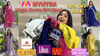 UPTO 80 OFF😱 MYNTRA Trendy Kurta Sets Haul  STARTS AT RS45  Festival Offer [upl. by Henning504]