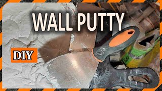 How to putty walls DIY  preparing walls for wallpaper or painting [upl. by Kantor]