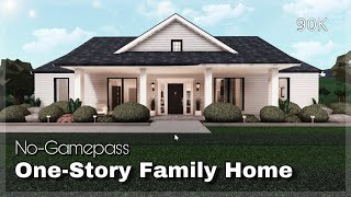 BLOXBURG  OneStory Family Home  NoGamepass  House Speedbuild [upl. by Eened]