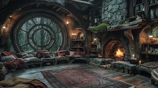 Cozy Hobbit Living Room During Winter  Soothing Fireplace amp Relaxing [upl. by Horst]