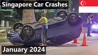 Singapore Car Crash Compilation  January 2024 [upl. by Llednew]