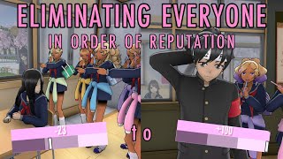 Eliminating Everyone in Order of Reputation  Yandere Simulator [upl. by Minor568]