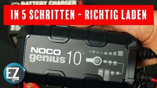 NOCO GENIUS 10 richtig an die Autobatterie anschließen [upl. by Thacker]