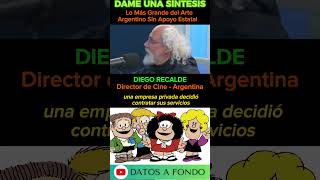 Argentina Arte Sin Subsidio del Estado Diego Recalde shorts milei javiermilei DatosArg incaa [upl. by Anen]