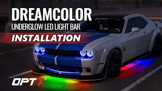 OPT7 DreamColor Chasing Underglow LED Light Kit Installation on Dodge Challenger [upl. by Tedi]