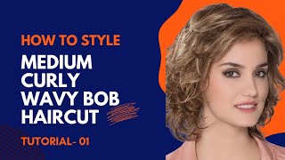 Medium Curly Wavy Bob Haircut for Women Over 50  Stylish Easy to Maintain and Flattering [upl. by Aeriell742]