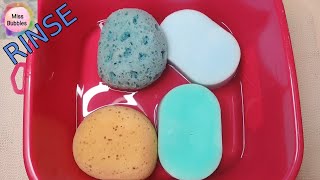 ASMR Sponge Squeeze  Rinse 4 BathShower Sponges [upl. by Audley]