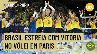 OLIMPÍADAS 2024 BRASIL VENCE O QUÊNIA E ESTREIA COM TRANQUILIDADE NO VÔLEI FEMININO EM PARIS [upl. by Lingwood332]