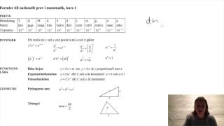 Matte 1a 1b 1c HUR ANVÄNDER MAN FORMELBLADET [upl. by Sivatco236]