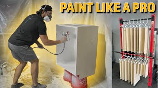 How to Paint Kitchen Cabinets with a Sprayer and get a Professional Finish  DIY Project [upl. by Yoho]