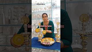 Silver la Coconut 🥥 ah 😲😲  4 kg Gold plated silver kuthu vilakku amp pooja items  Sri Vasavi [upl. by Nylakcaj]