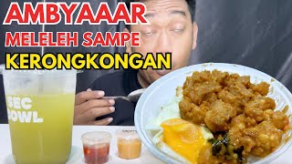 MUKBANG CHICKEN SPICY SALTED EGG TELURNYA MELELEH mukbang kuliner saltedeggs streetfood [upl. by Aihset]