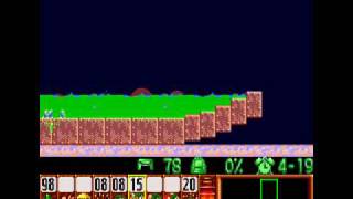 SNES Lemmings Mayhem Level 14 TAS 10260 358 of 500 left [upl. by Sewole]