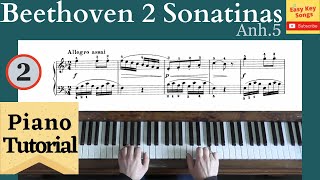 Beethoven  Sonatina in F Major Anh5 Visual piano tutorial with score [upl. by Hsu]