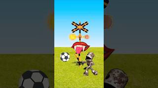 Football Playing Railroad Crossing 🚦🥹 Shorts Robot railroadcrossing 🚦🏀 youtubeshorts [upl. by Assenab24]