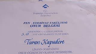 BOĞAZİÇİ ÜNİVERSİTESİ ONUR BELGESİ [upl. by Darnell]