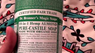 Dr Bronners castile magic soap 18in1 Hemp PureCastile Soap Almond REVIEW [upl. by Quenna]