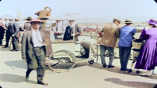 New Jersey 1919 in color Atlantic City Boardwalk 60fps Remastered wsound design added [upl. by Anyrtak]