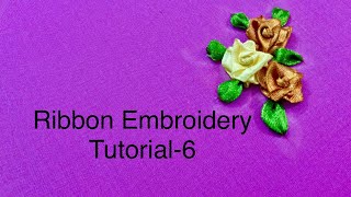 Ribbon Embroidery Tutorial 6 [upl. by Willmert410]