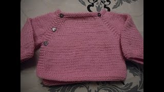 tuto tricot brassière raglan bébé parti 2 [upl. by Nylle]