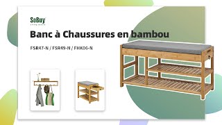 SoBuy Banc à Chaussures en bambou  Banc chaussures entrée  Meuble banc chaussure  FSR47N [upl. by Gnim]