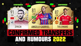 FIFA 22  NEW CONFIRMED TRANSFERS amp RUMOURS 🤪🔥 ft Ziyech Tielemans Angelo Gabriel etc [upl. by Hinckley]