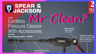 Mr Clean  Spear amp Jackson Cordless Pressure Washer W800 and some interruptions 13112022 [upl. by Hayes]