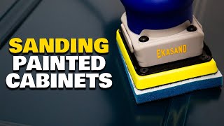 Sanding Painted Cabinet Doors  Master Cabinet Painting [upl. by Diarmid]