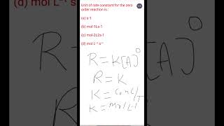 unit of rate constant for zero order reaction  Class 12 Chemical kinetics RasayanWithRajanSir [upl. by Ashil]