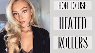 HOW TO USE HEATED ROLLERS  Hollywood CurlsBig Bouncy Blowdry  Hollie Hobin [upl. by Zertnom]