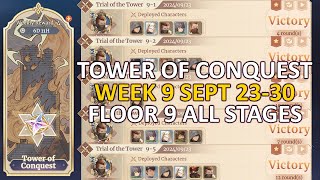 Sword of Convallaria Tower 9 All Stages Week 9 Sept 2330 [upl. by Amer164]