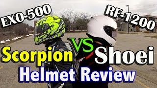 Shoei RF1200 vs Scorpion EXO500  Is Shoei Helmet Worth It [upl. by Allisirp]