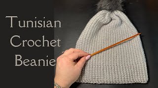 Super Easy Beginner Tunisian Crochet Beanie [upl. by Treat]