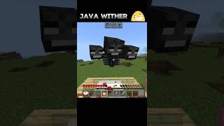 Minecraft Java wither🤧 VS Bedrock wither ☠️ witherboss shorts [upl. by Wilie]