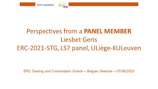 Jun 2023 – Liesbet Geris ERC Starting grants Panel member 2021 call [upl. by Preston]