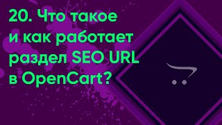 20 Раздел Seo Url в OpenCart  Документация администратора OpenCart ocStore [upl. by Ainoz]