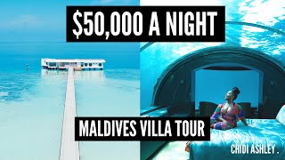 50000Night Underwater Maldives Villa Tour  Was this vacation worth it [upl. by Friedly]